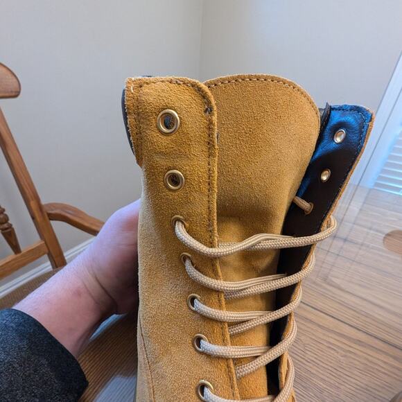 Steve Madden Womens Tindra Tan Suede Platform Ankle Boots - Picture 6 of 11